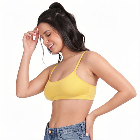 Envie Girls Non-Padded Non-Wired Full Coverage Beginners Bra - NVGB1008 (Yellow)