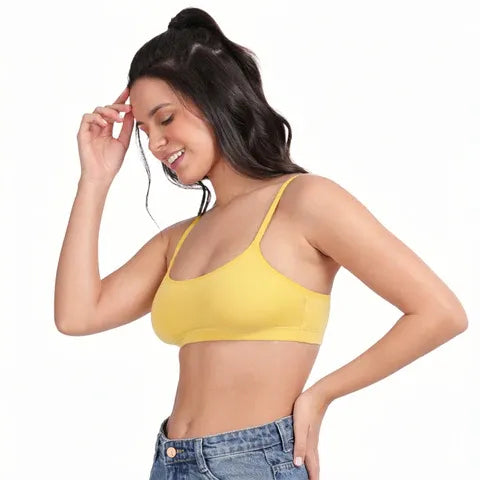 Envie Girls Non-Padded Non-Wired Full Coverage Beginners Bra - NVGB1008 (Yellow)