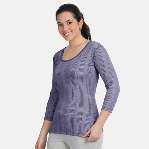 Envie Regular Fit 3/4th Sleeve Thermal Warmer - NVTHTM113 (Navy Melange)