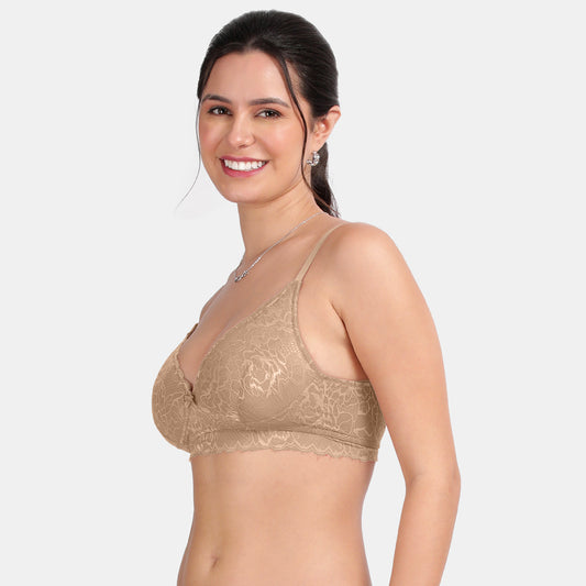 Envie Padded Non-Wired 3/4th Coverage Lace Bra - NVB1131 (Skin)