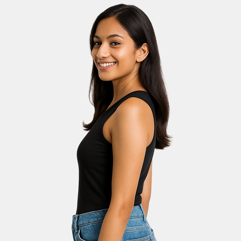 Envie Regular Fit U Neck Short Length Camisole Tank Top - NVC3033 (Black)