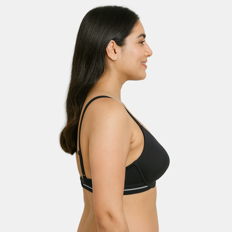 Envie Padded Wired Demi Cup Bra (Pack of 2) - NVBDEMI (Black - Grey Melange)