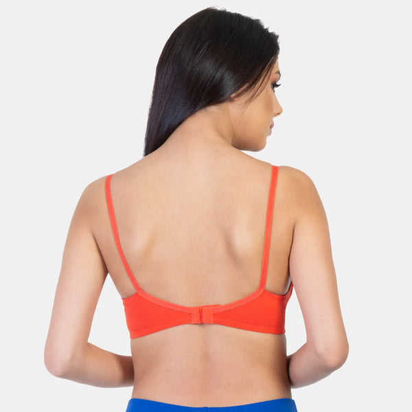 Envie Pack of 2 Non-Padded Non-Wired Full Coverage Minimizer Bra - NVB1005 (Black-Coral Red)