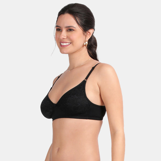 Envie Non-Padded Non-Wired 3/4th Coverage Lace Bra - NVB1133 (Black)