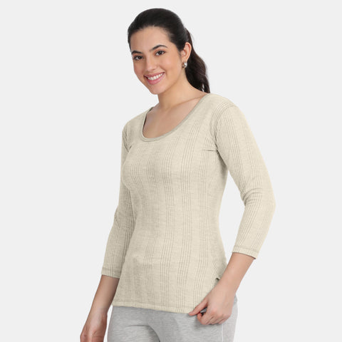 Envie Regular Fit 3/4th Sleeve Thermal Warmer - NVTHTM113 (Grey Melange)