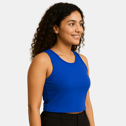 Envie Regular Fit U Neck Short Length Camisole Tank Top - NVC3033 (Sapphire)