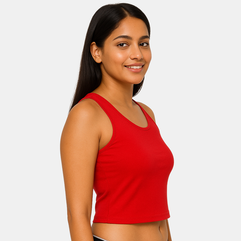 Envie Regular Fit U Neck Short Length Camisole Tank Top - NVC3033 (True Red)