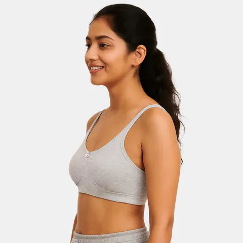 Grey melange T-shirt bra Envie non padded non wired 3/4th coverage comfortable everyday bra