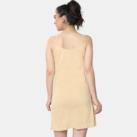 Envie Relaxed Fit Scoop Neck Thigh Length Kurta Slip - NVC3027 (Nude)