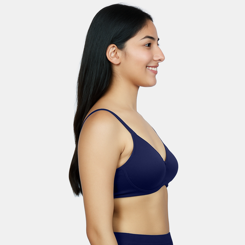 Envie Non-Padded Wired 3/4th Coverage T-Shirt Bra - NVB1132 (Navy)