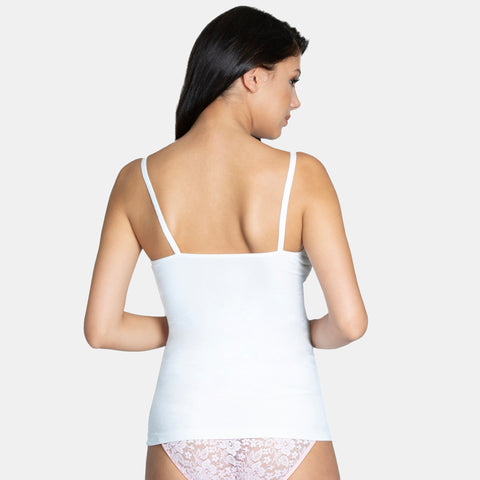 Envie Value+ Regular Fit Round Neck Short Length Basic Camisole - NVC3001 (White)