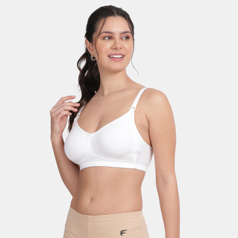 Envie Non-Padded Non-Wired 3/4th Coverage Maternity Bra - NVB1116 (White)