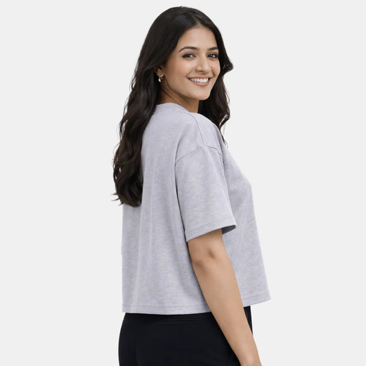Envie Relaxed Fit Short Sleeve T-Shirt - NVTS1002 (Grey Melange)