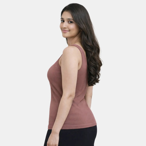 Envie Regular Fit U-Neck Short Length Tank Top - NVC3035 (Old Rose)