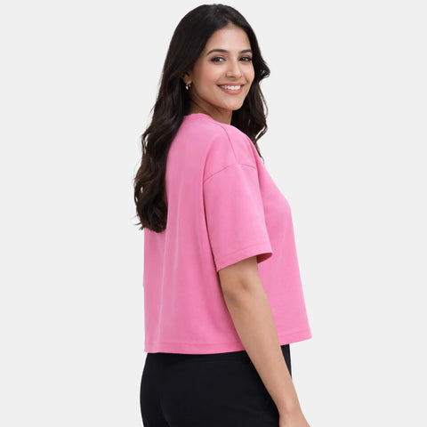 Envie Relaxed Fit Short Sleeve T-Shirt - NVTS1002 (Pink)