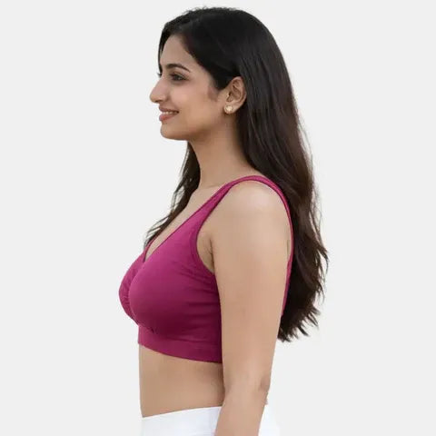Envie Non-Padded Non-Wired Full Coverage Sleeping Bra - NVB1022 (Dark Maroon)