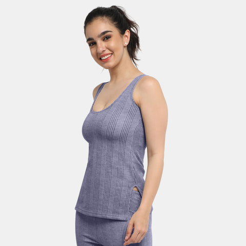Envie Regular Fit Scoop Neck Thermal Tank Top - NVTHTM112 (Navy Melange)