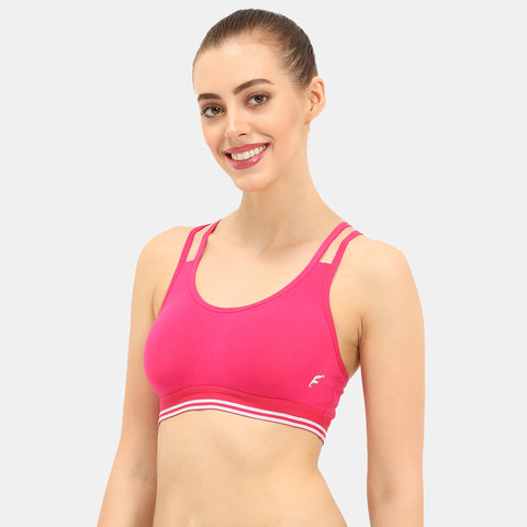 Envie Padded Non-Wired Full Coverage Sports Bra - NVB1069 (Fusia Pink)