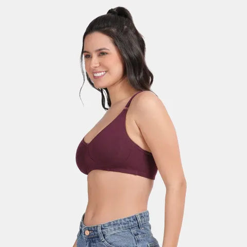 Envie Non-Padded Non-Wired 3/4th Coverage Minimiser Bra - NVB1024 (Wine)