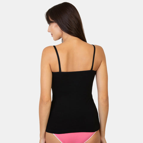 Envie Regular Fit Square Neck Short Length Camisole - NVC3018 (Black)