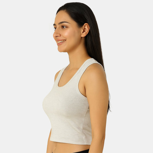 Envie Regular Fit U Neck Short Length Camisole - NVC3032 (Grey Melange)
