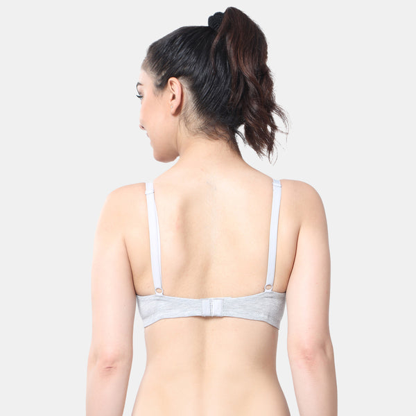 Envie Non-Padded Non-Wired Full Coverage T-Shirt Bra - NVB1092 (Grey Melange)
