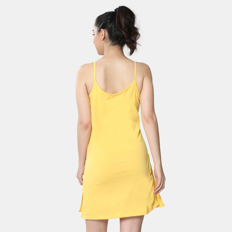 Envie Relaxed Fit Scoop Neck Thigh Length Kurta Slip - NVC3027 (Yellow)