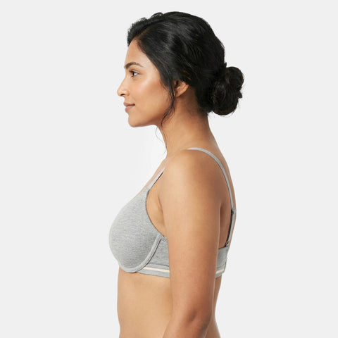 Envie Padded Wired 3/4th Coverage Demi Cup Bra (Pack of 3) - NVBDEMI (Dark Purple - Light Purple- Grey Melange)