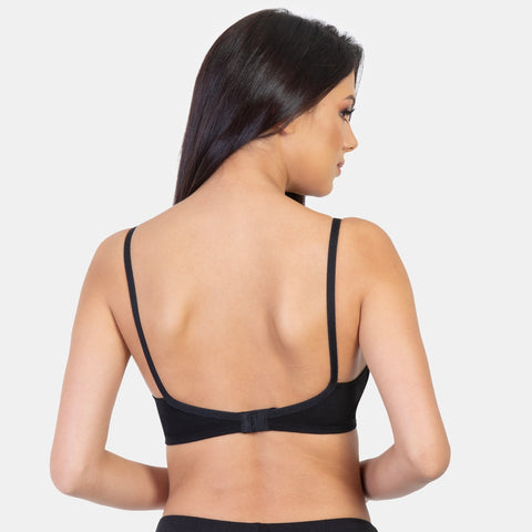 Envie Pack of 2 Padded Non-Wired 3/4th Coverage T-Shirt Bra - NVB1005 (Black-Coral Red)