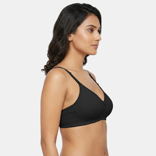 Envie Non-Padded Non-Wired 3/4th Coverage T-Shirt Bra - NVB1002 (Black)