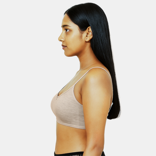 Envie Non Padded Non Wired Moulded 3/4th Coverage T-shirt Bra - NVB1138 (Grey Melange)