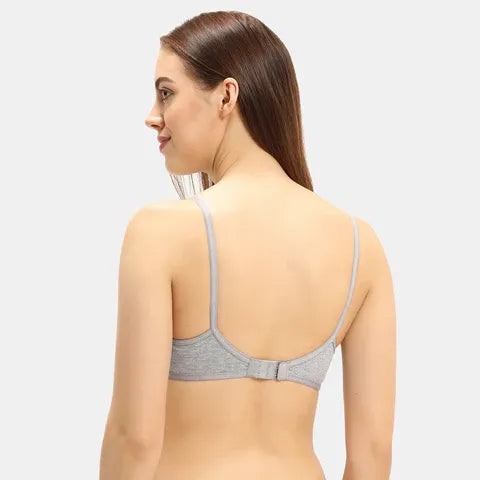 Grey melange 3/4th coverage T-shirt bra Envie non padded non wired smooth daily wear lingerie