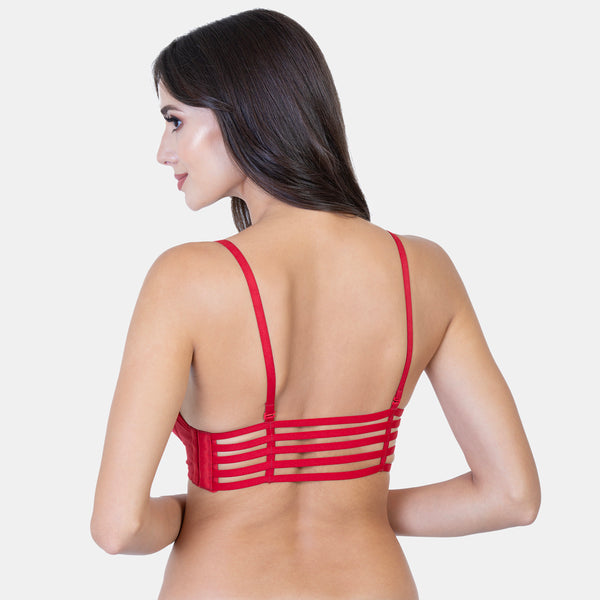 Envie Non-Padded Non-Wired Medium Coverage Bralette - NVB1038 (Dark Maroon)