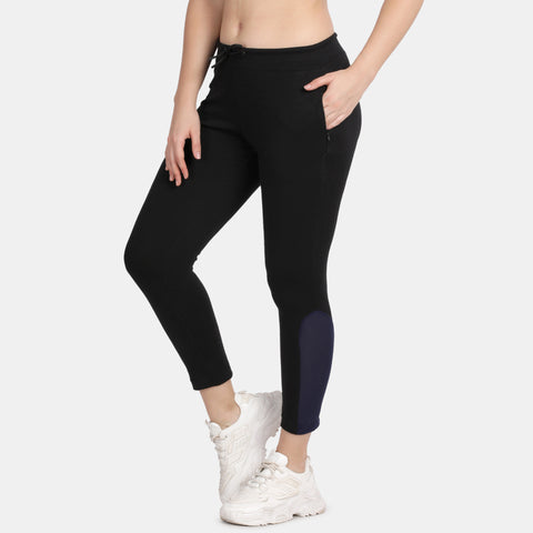 Envie Regular Fit Ankle Length Track Pant - NVTP8008 (Black Navy)