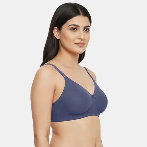 Dark denim minimiser bra Envie non padded non wired 3/4th coverage comfortable everyday wear bra for women