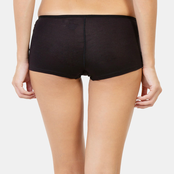 Envie Regular Fit Mid Rise Boyshorts - NVS5018 (Black)