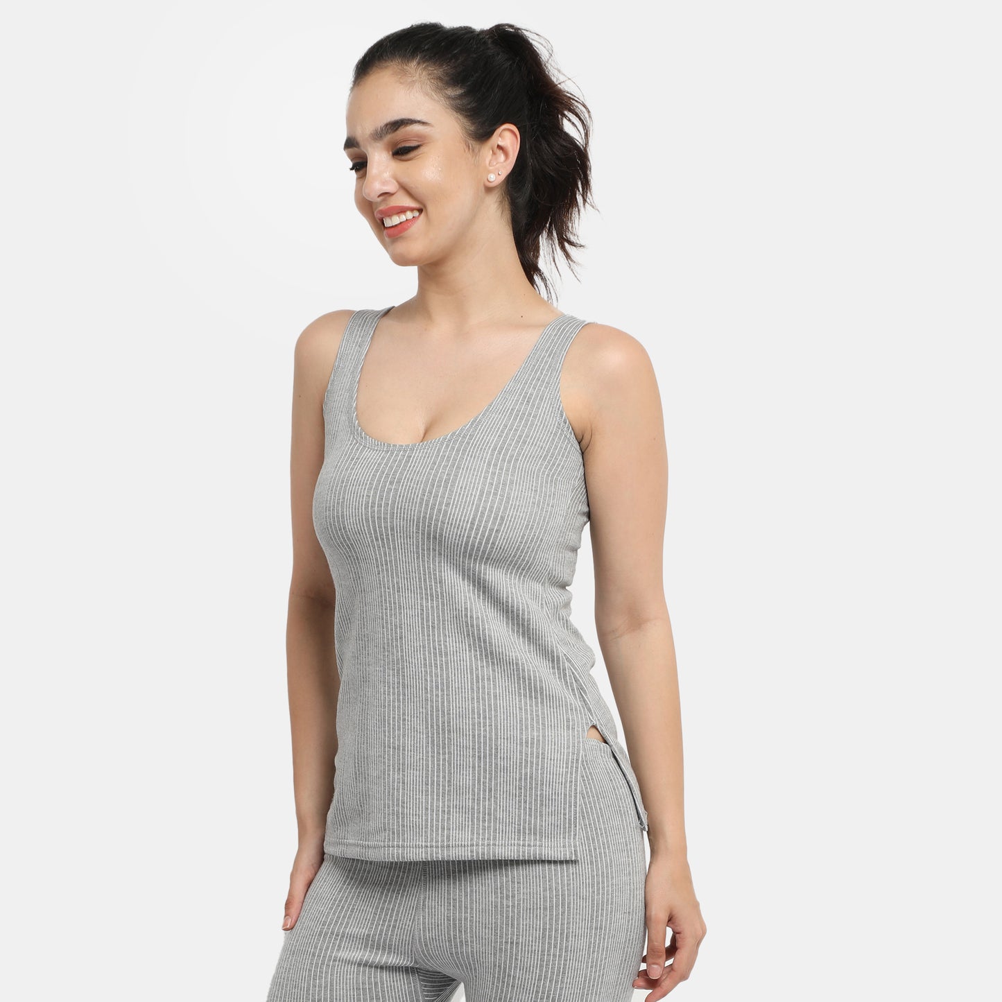 Envie Regular Fit Scoop Neck Thermal Tank Top - NVTHTM112