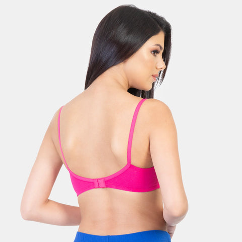 Envie NVB1005 Black and Pink Full Coverage Non-Padded Minimizer Bra Pack of 2