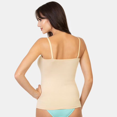 Envie Regular Fit Square Neck Short Length Camisole - NVC3018 (Nude)