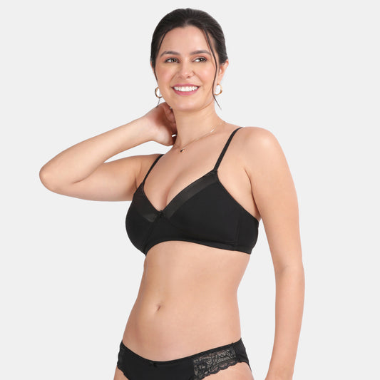 Envie Padded Non-Wired 3/4th Coverage T-Shirt Bra - NVB1128 (Black)