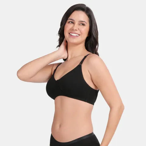 Envie Non-Padded Non-Wired 3/4th Coverage Minimiser Bra - NVB1024 (Black)