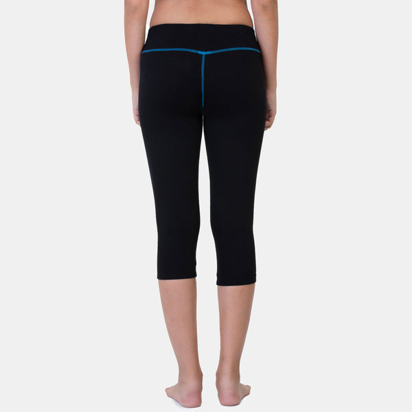 Envie Hugged Fit 3/4th Length Capri - NVCP6004 (Black)