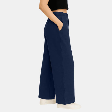 Envie Relaxed Fit Wide Leg Baggy Pant – NVTP8016 (Navy Melange)