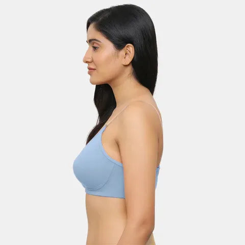 Envie NVB1136 powder blue minimiser bra non padded non wired 3/4th coverage bra