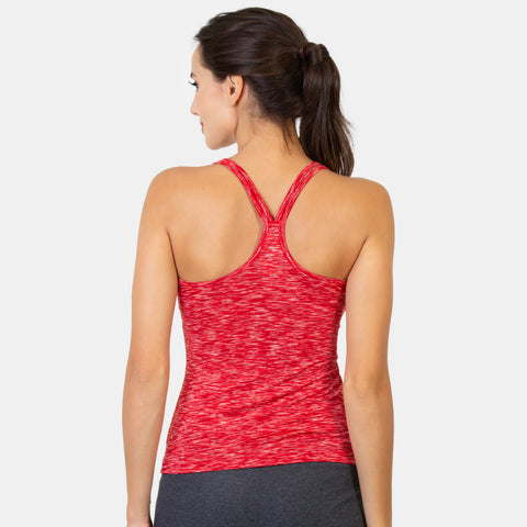 Envie Athletic Fit Round Neck Short Length Tank Top - NVC3011 (True Red)