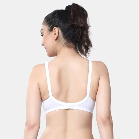 Envie Non-Padded Non-Wired Full Coverage T-Shirt Lace Bra - NVB1088 (White)