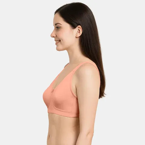 Soft peach T-shirt bra Envie cotton spandex non padded comfortable bra for women