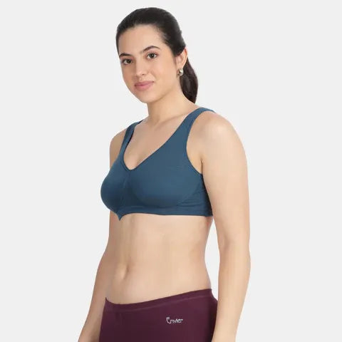 Envie Non-Padded Non-Wired Full Coverage Sleeping Bra - NVB1022 (M Blue)