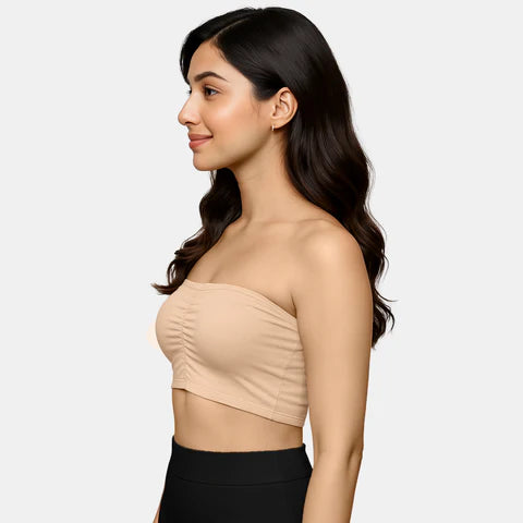 Best nude bandeau bra India Envie NVB1144 non padded non wired medium coverage strapless bra for western wear