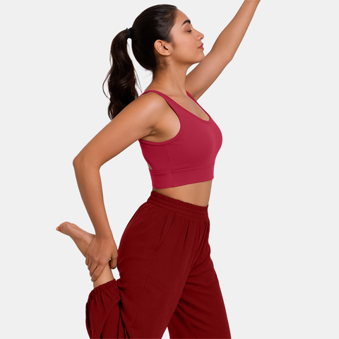 Envie Padded Non-Wired Full Coverage Sports Bra With Removable Padding - NVB1127 (Maroon)